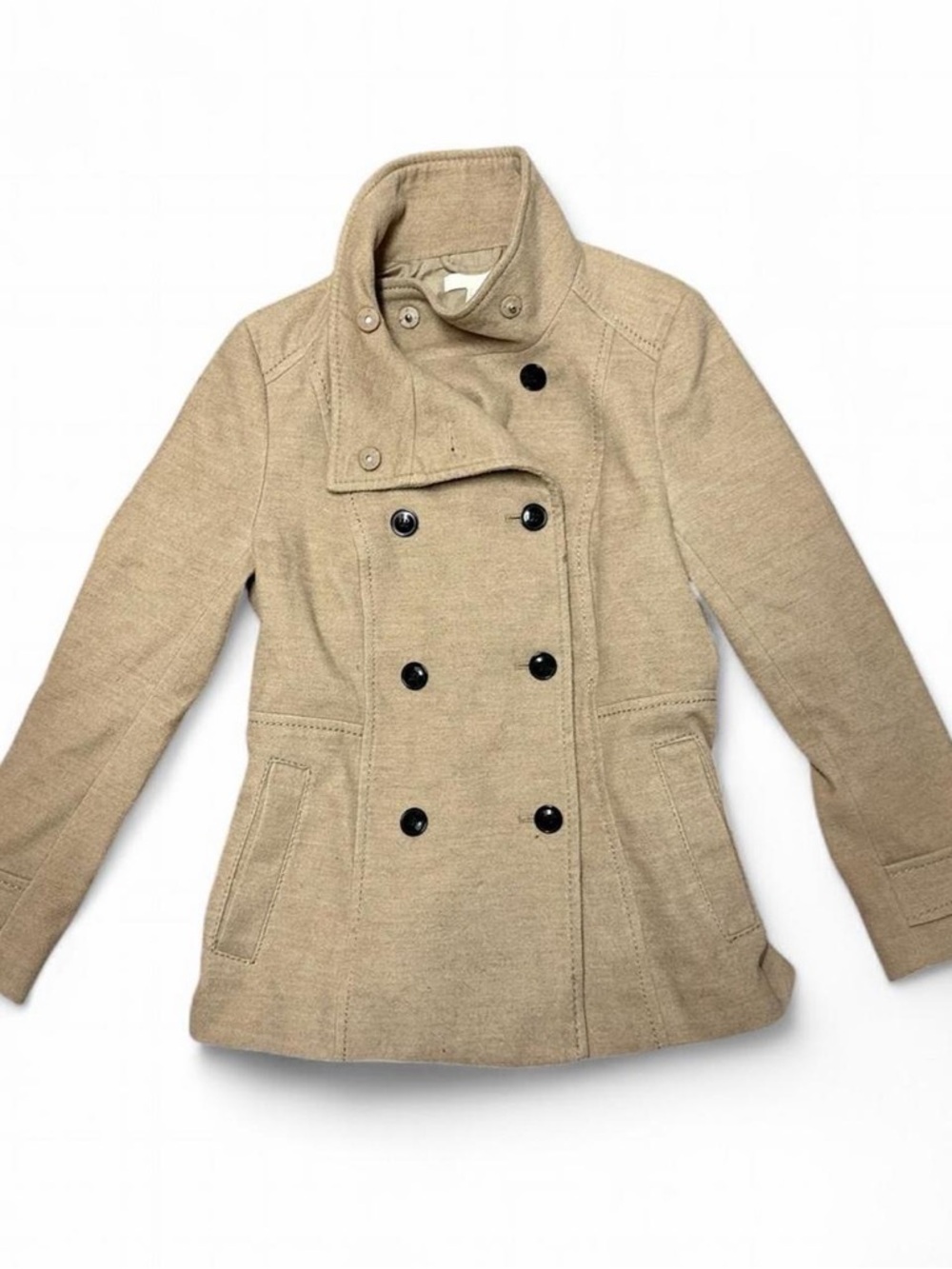 H&M Women's Double-Breasted Tan Trench Coat